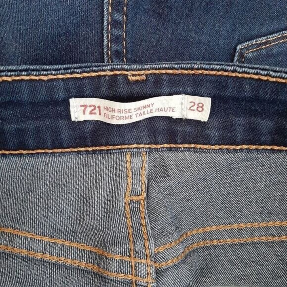 LEVI'S 721 \ High Rise Skinny Medium Blue Wash Sz 28 - Picture 9 of 12